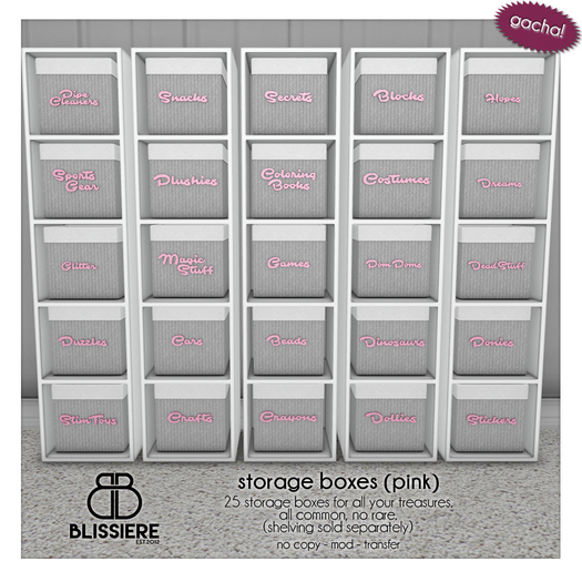 [blissiere] storage boxes (pink)