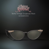 POISON ROUGE Bettie Vintage Sunglasses - Black