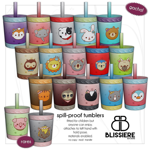 [blissiere] spill proof tumblers