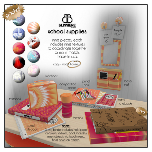 [blissiere] school supplies