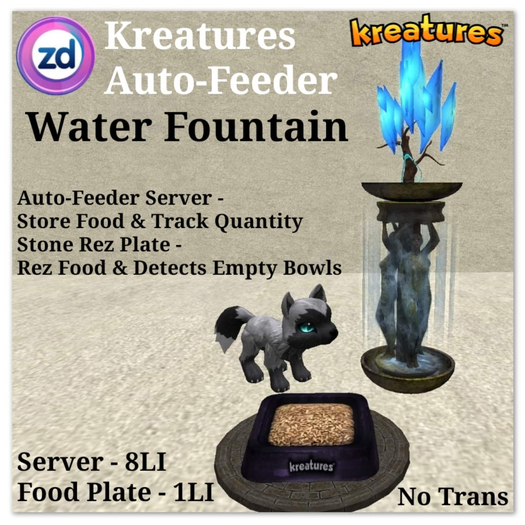 *ZD* Kreatures Auto-Feeder - Water Fountain
