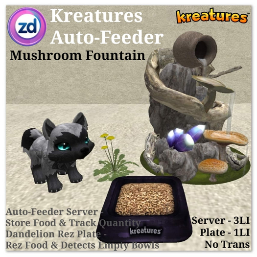 *ZD* Kreatures Auto-Feeder - Mushroom Fountain