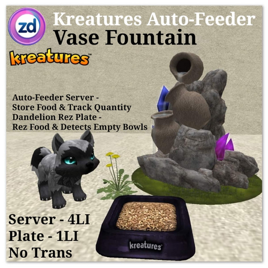 *ZD* Kreatures Auto-Feeder - Vase Fountain