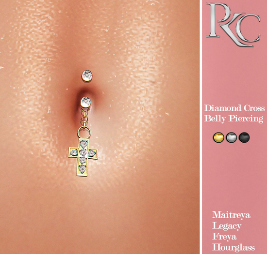 *PKC* Diamond Cross Belly Piercing