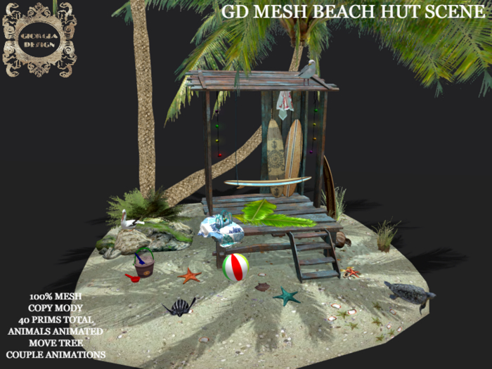 GD MESH BEACH HUT SCENE