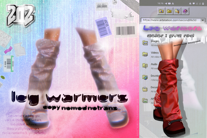 {DUALZZ} - "Leg warmers (Red Pvc)"