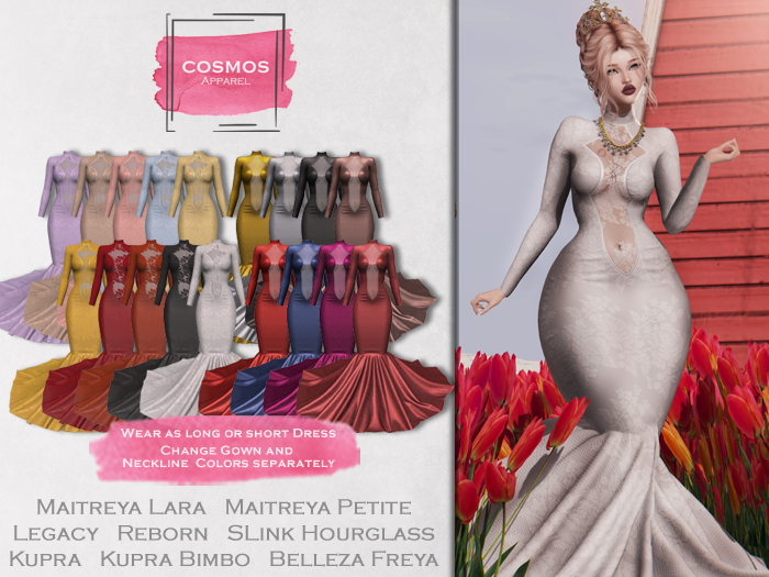 [COSMOS] Elisya Formal Gown Glitter/Lace / 8+10 Colors Fatpack