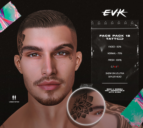 [ E V K ] Tattoo Face Pack #12