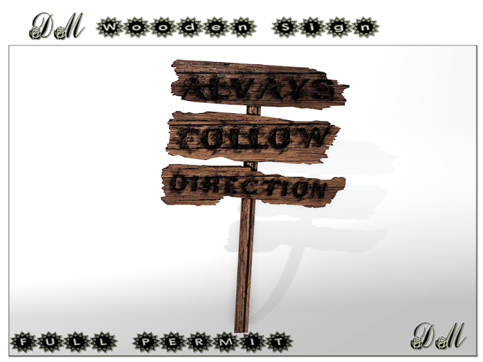 ~DM~Wooden Sign FULL PERM 