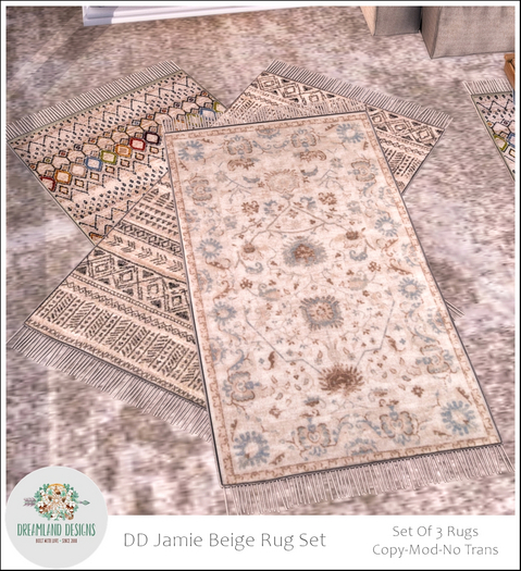 DD Jamie Beige Rug Set/ADD