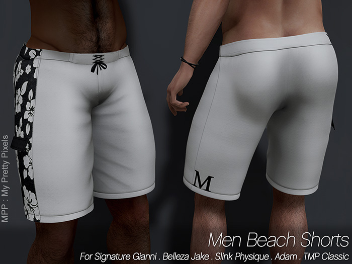- MPP - Men Beach Shorts - White