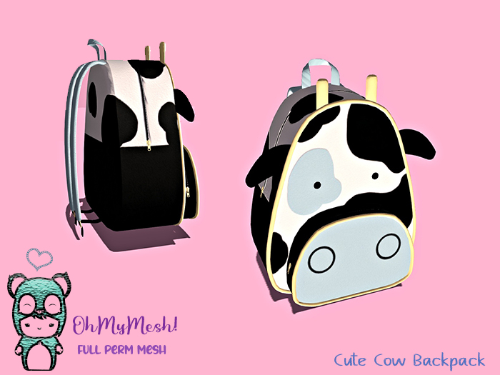 OhMyMesh! Cute Cow Backpack - Full Perm Mesh