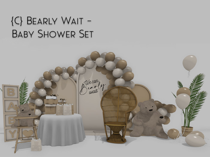 {C} Bearly Wait - Baby Shower Set