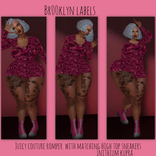 [Brooklyn Label's]J.C romper with matching high top sneakers