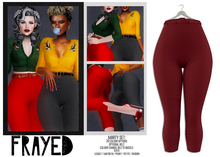 Frayed - Marty Pants - Burgundy