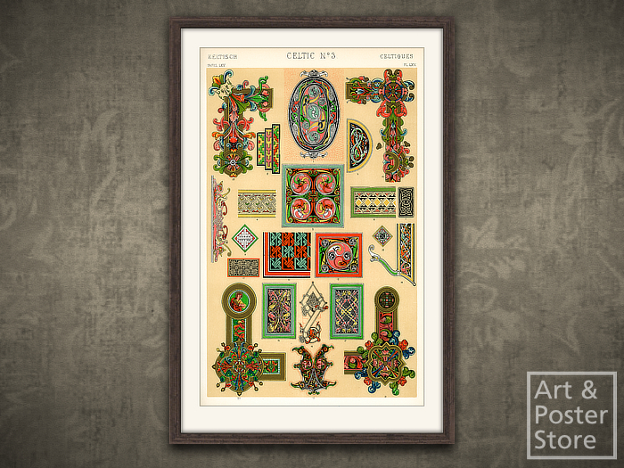 Grammar of Ornament - Celtic 03 | Mesh Frame with 6 texture options 