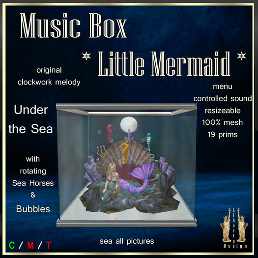 Cute Musical clock "Little Mermaid" menu controlled V9 (boxed)