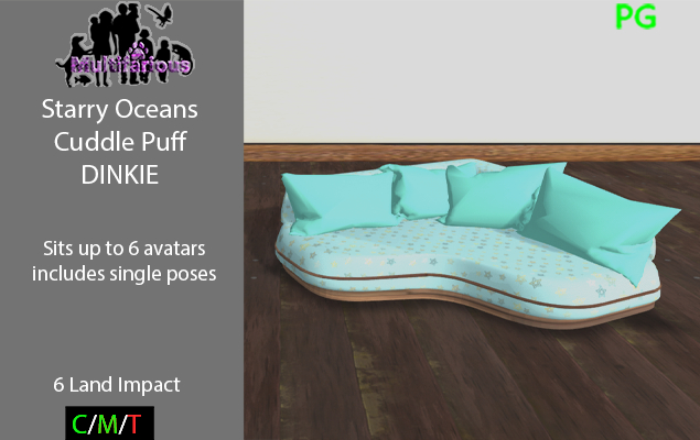 *M* Starry Oceans Cuddle Puff DINKIE  (wear or rez to unpack)