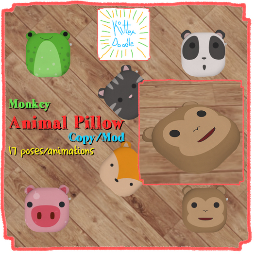 [KitterDoodle] Monkey Pillow