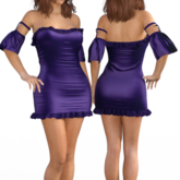 Purple Dress Pearl Sleeves