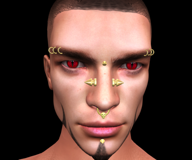 Mens Gold Piercing Set