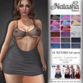 TEXTURE byCrash -Suspender skirt and crop top FISHNET