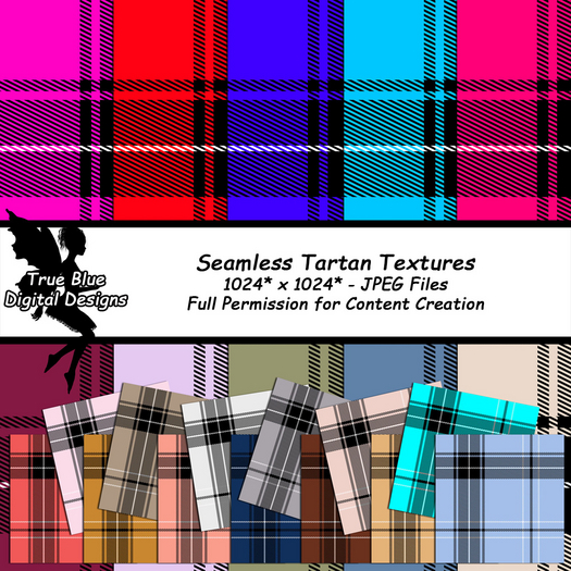 *True Blue Designs* Seamless Tartan Textures