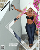 /\- Biker Denim Light Black Splatter