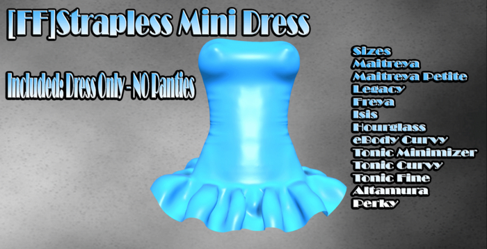 [FF]Strapless Mini Dress - Delivery HUD  ADD/OPEN