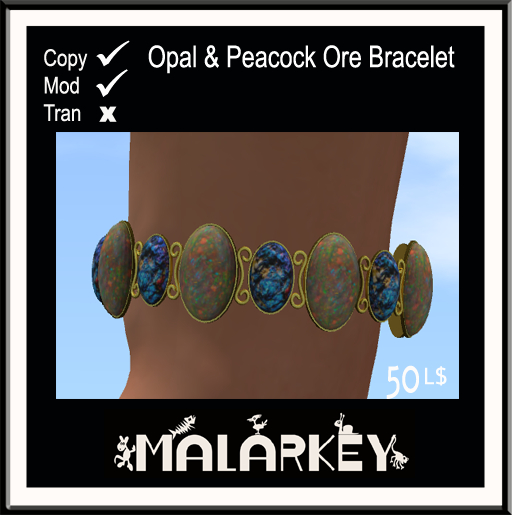 Peacock Ore and Opal Gold Bracelet