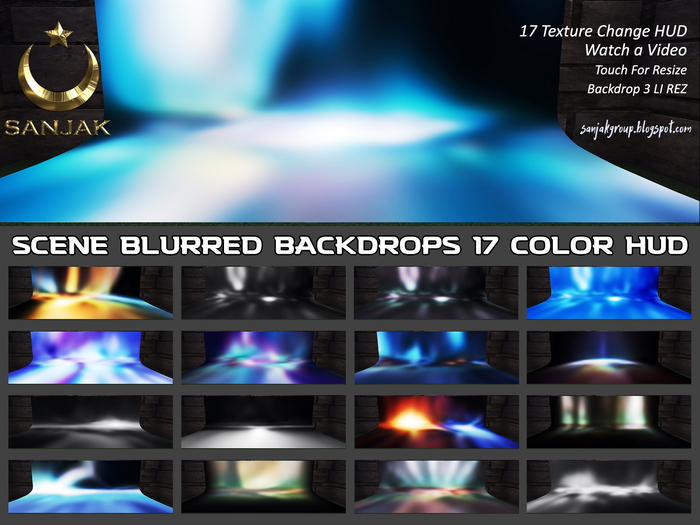 Scene Blurred Backdrops 17 Color HUD Sanjak ADD TO UNPACK
