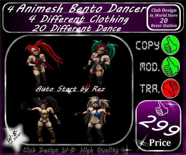 * New Animesh Dancer Set * 20 Dance Include * Auto Start by Rez