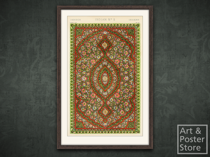 Grammar of Ornament - Indian 05 | Mesh Frame with 6 texture options