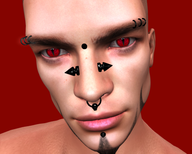 Mens Black Piercing Set
