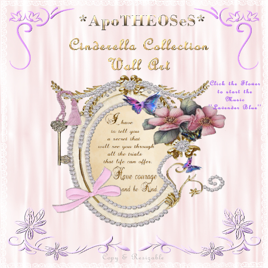 *AS* Wall Art Cinderella Quote+Music Lavender Blue