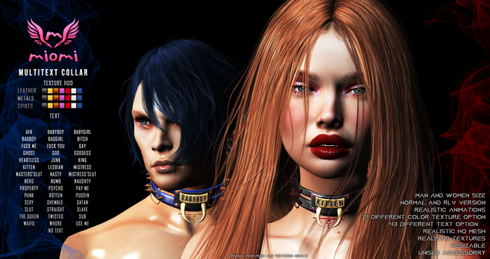 Miomi Creations - Multitext Collar 
