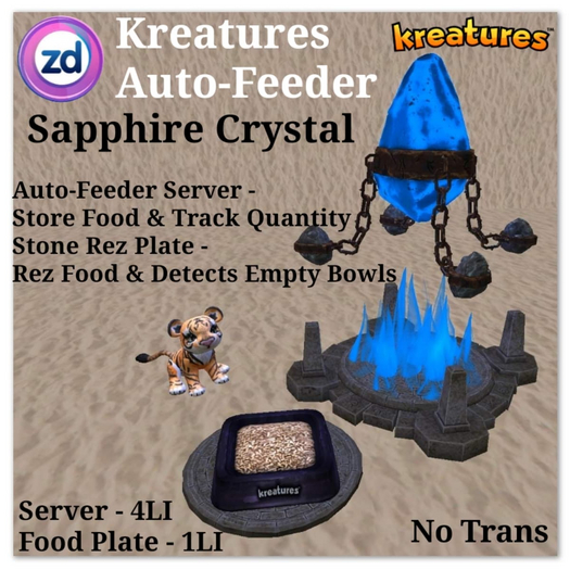 *ZD* Kreatures Auto-Feeder - Sapphire Crystal