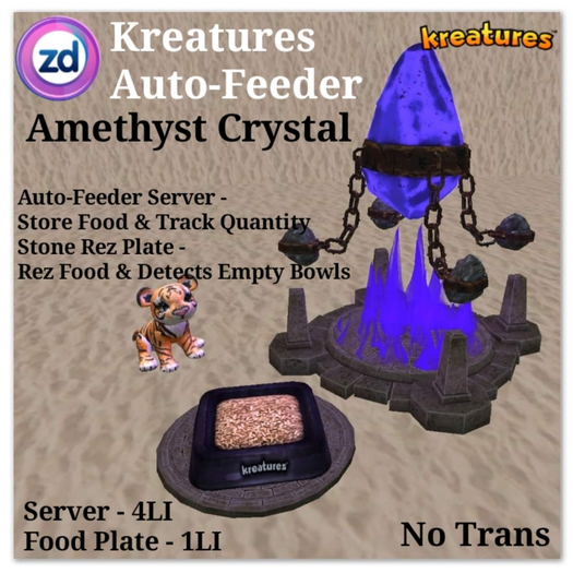 *ZD* Kreatures Auto-Feeder - Amethyst Crystal