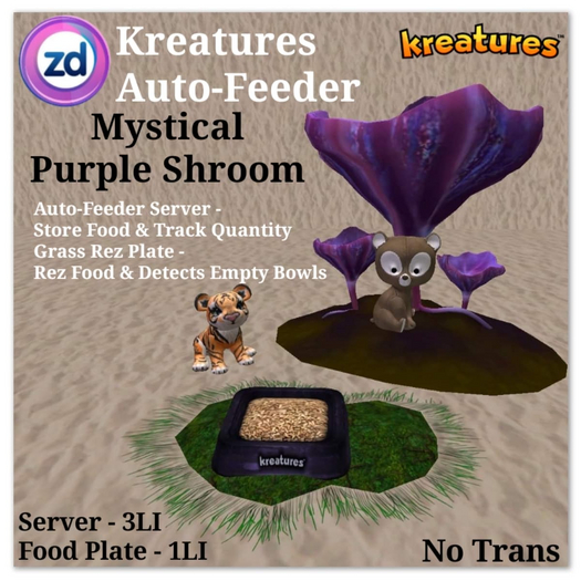 *ZD* Kreatures Auto-Feeder - Mystical Purple Shroom