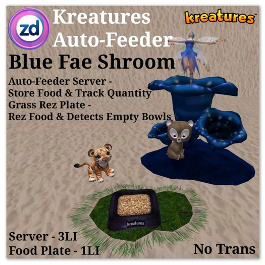 *ZD* Kreatures Auto-Feeder - Blue Fae Shroom