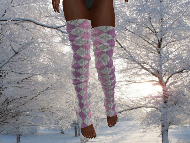 Purple Gray Slouch Stockings