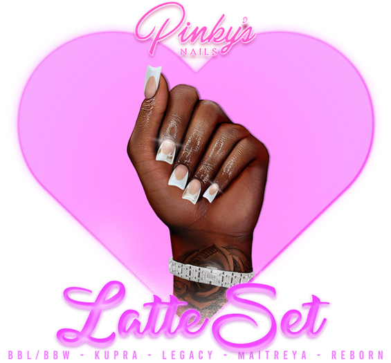 !! Pinky's Nails !! Latte Set ' Shorties