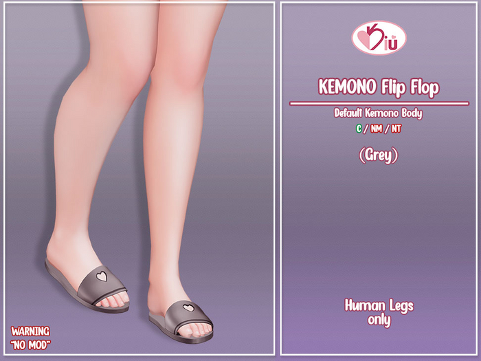 *>Kiu<* - Kemono Flip Flop_Grey