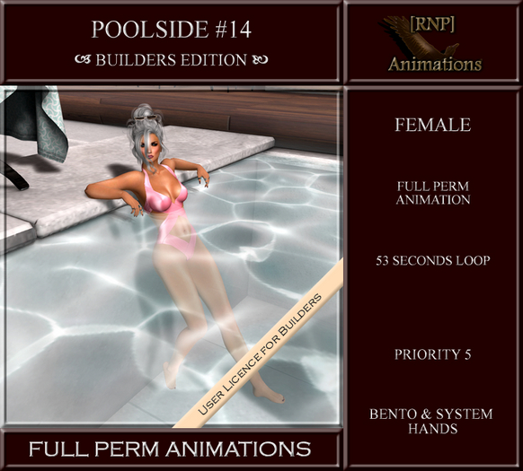 [RNP] Poolside #14 Full Perm Bento Animation Female Swimming Pool Edge Side Float  