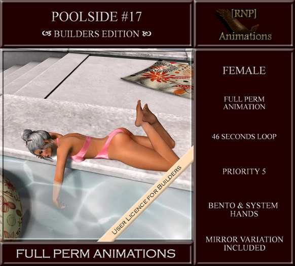 [RNP] Poolside #17 Full Perm Bento Animation Female Swimming Pool Edge Side Lay 