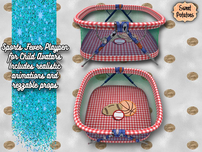 < SP > Sports Fever Bedroom Playpen for Child Avatars