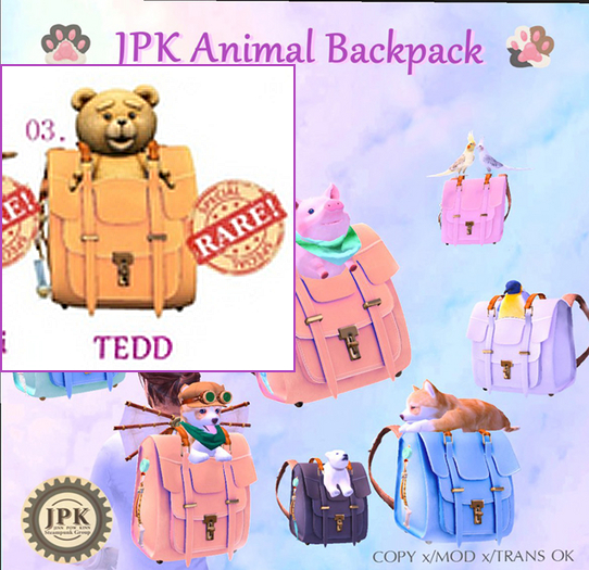 **JPK Animal Backpack 1 (TEDD) BOX RARE