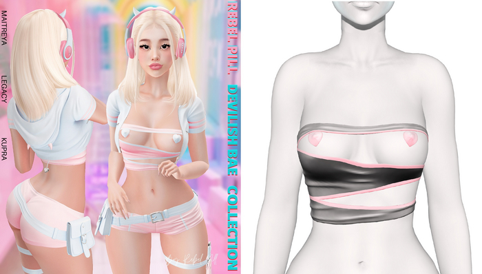 Rebelpill - Devilicious Bae Collection Top Light Grey