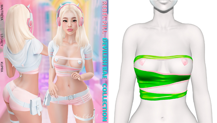Rebelpill - Devilicious Bae Collection Top Neon Green