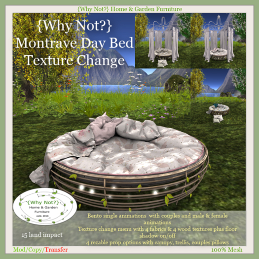 {Why Not?} Montrave Day Bed-Texture Change-Boxed